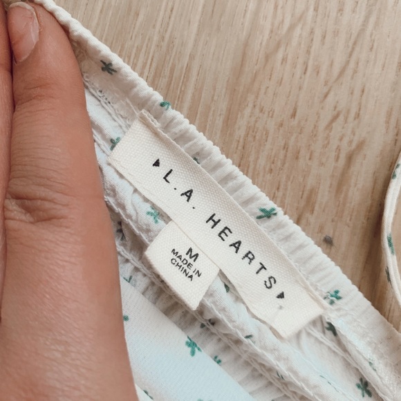 PacSun L.A. Hearts White and Blue Cinched Peplum Tank Top - Picture 2 of 2